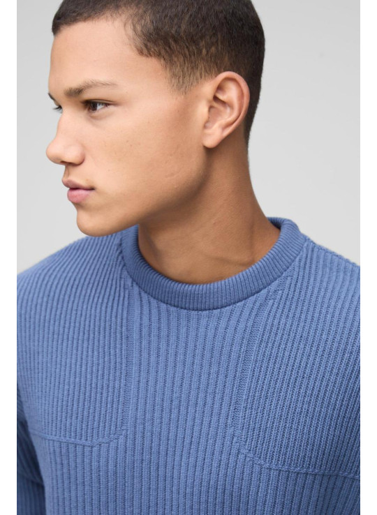 Боксер підходить ребристого хрестового екіпажу на шиї трикотажний джемпер