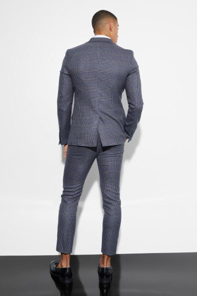 Однобортний піджак у клітинку вузького крою