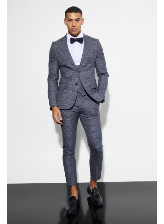 Однобортний піджак у клітинку вузького крою