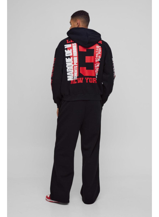 Величезний спортивний костюм із капюшоном і капюшоном із зображенням графіті