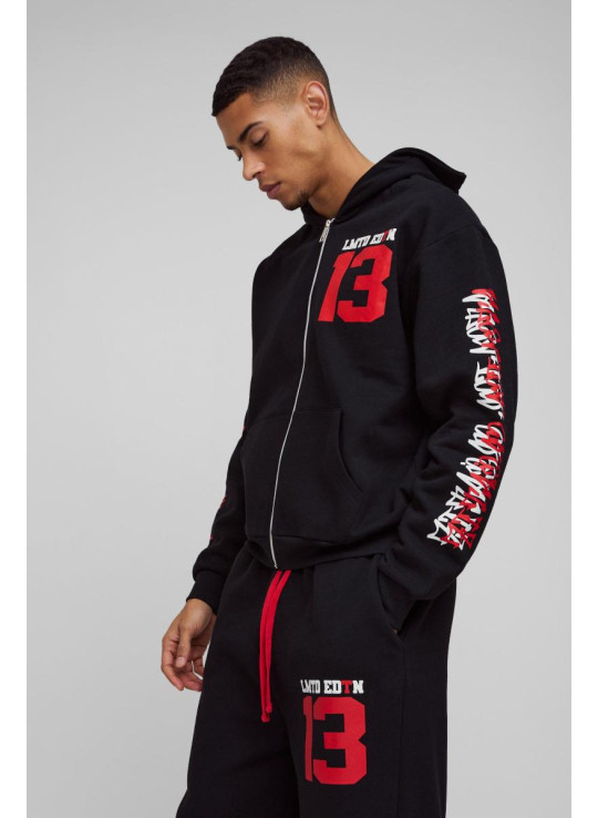 Величезний спортивний костюм із капюшоном і капюшоном із зображенням графіті