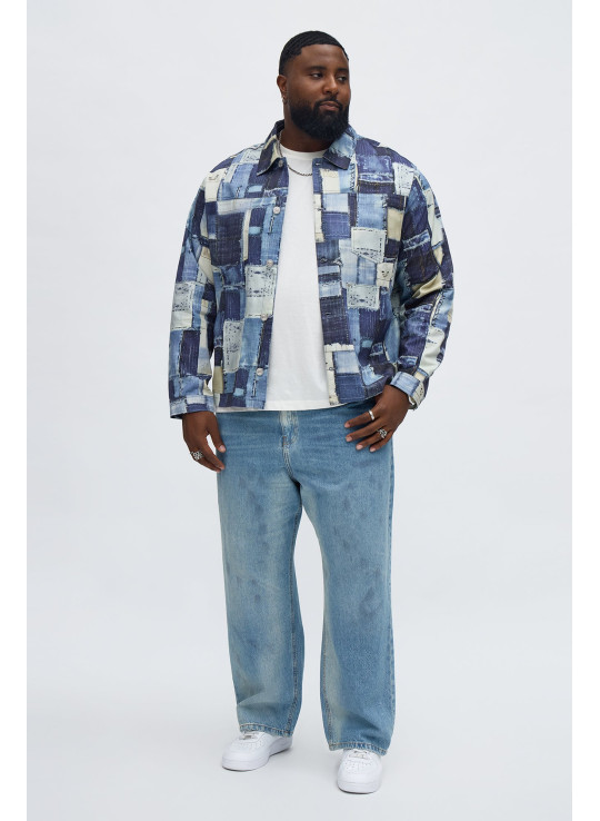 Куртка в стилі робочого одягу з принтом