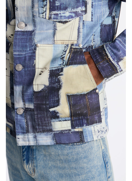 Куртка в стилі робочого одягу з принтом