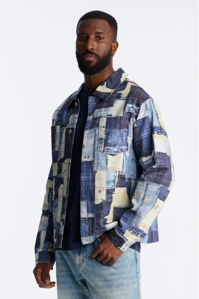 Куртка в стилі робочого одягу з принтом