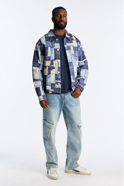 Куртка в стилі робочого одягу з принтом