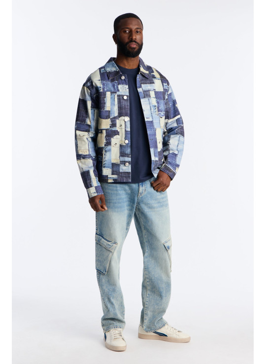 Куртка в стилі робочого одягу з принтом