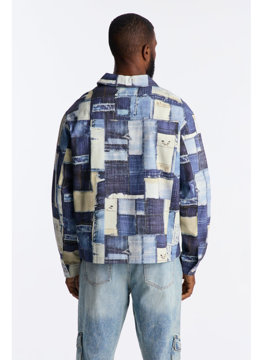 Куртка в стилі робочого одягу з принтом