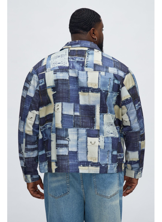 Куртка в стилі робочого одягу з принтом