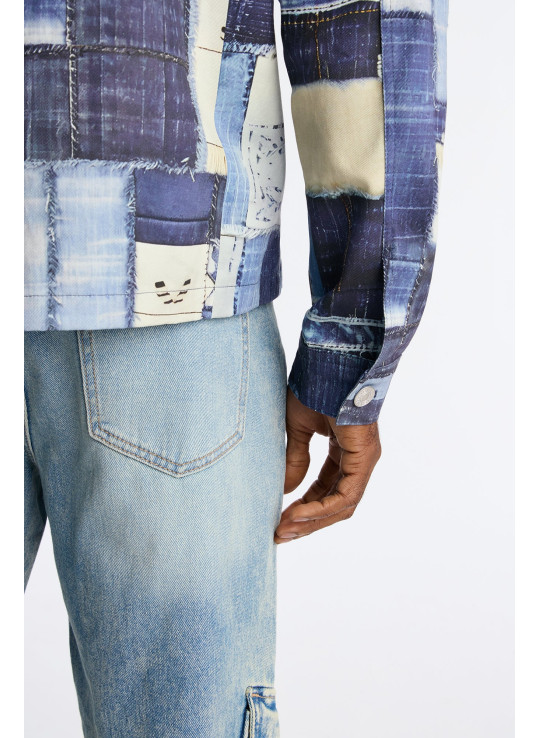 Куртка в стилі робочого одягу з принтом