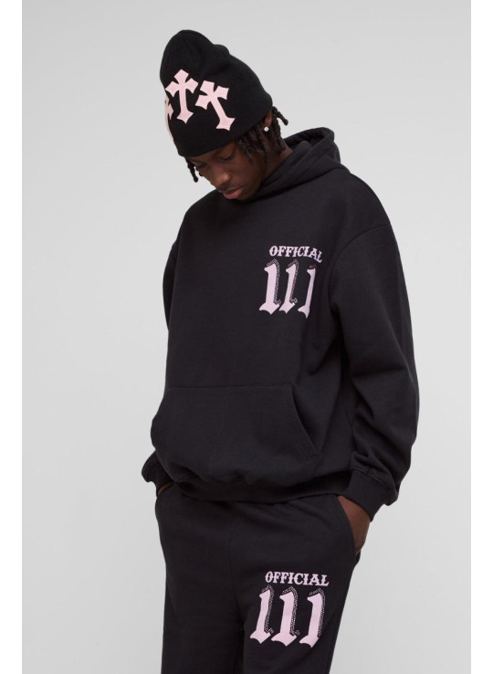 Величезний спортивний костюм Moto Puff & Diamante з капюшоном