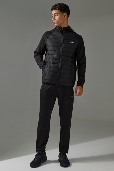 Чоловіча стьобана толстовка з капюшоном і звужений джогер