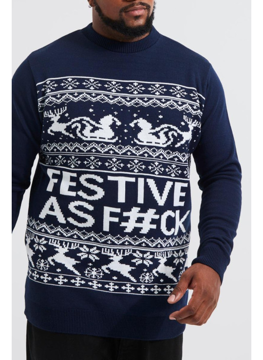 Плюс святковий слоган Різдвяний джемпер