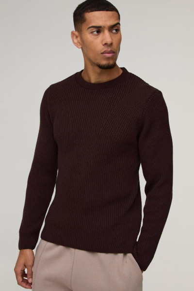 Трикотажний джемпер з круглим вирізом і панелями стандартного крою