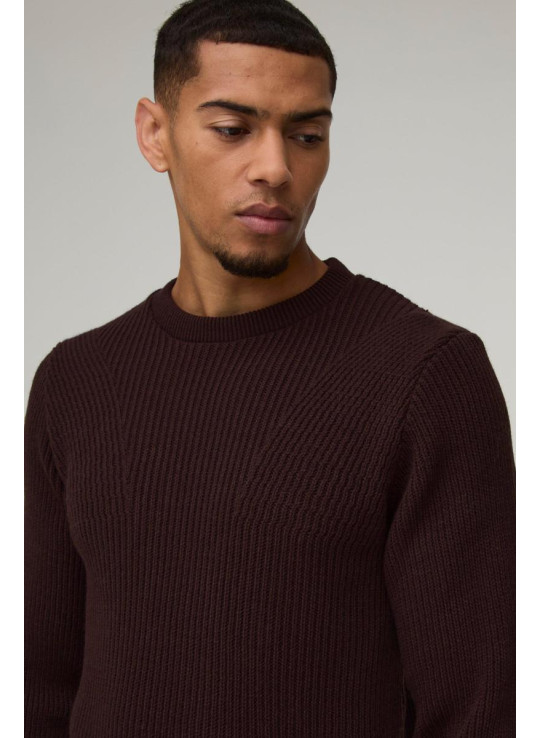 Трикотажний джемпер з круглим вирізом і панелями стандартного крою