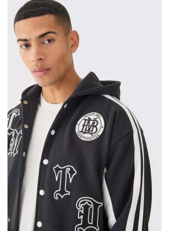 Університетська куртка з джерсі з аплікацією та стрічкою