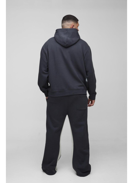 Плюс великий спортивний костюм із капюшоном і капюшоном із бризками фарби