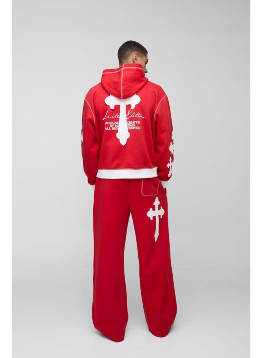 Величезний спортивний костюм Boxy обмеженої серії з капюшоном із хрестовою аплікацією