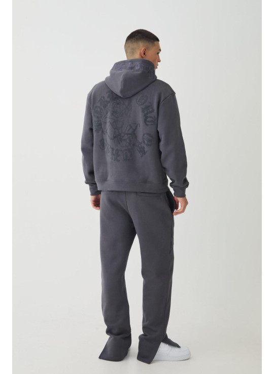 Smart Split Hem Flock Super Heavyweight Emavered Joggers