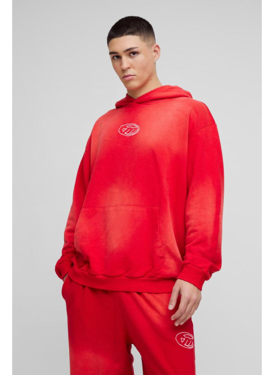 Величезний спортивний костюм з капюшоном і аплікацією