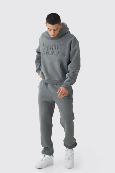 Великий спортивний костюм Boxy Homme Emboss