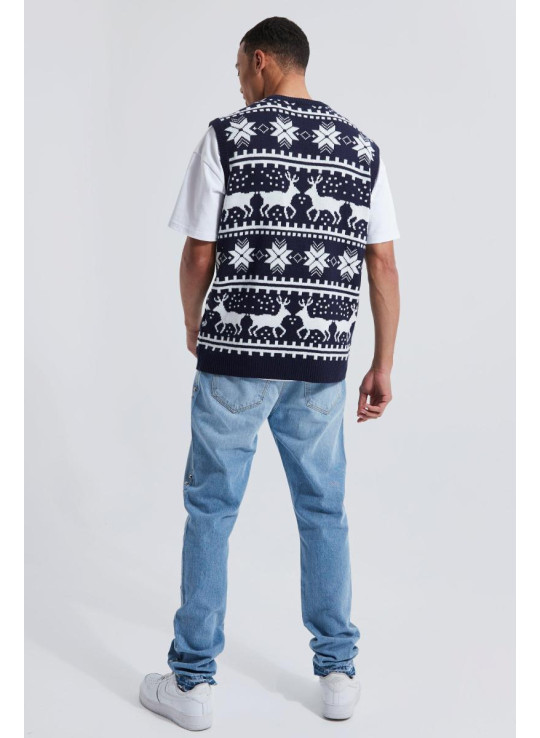 Високий оленячий різдвяний жилет із V-подібним вирізом