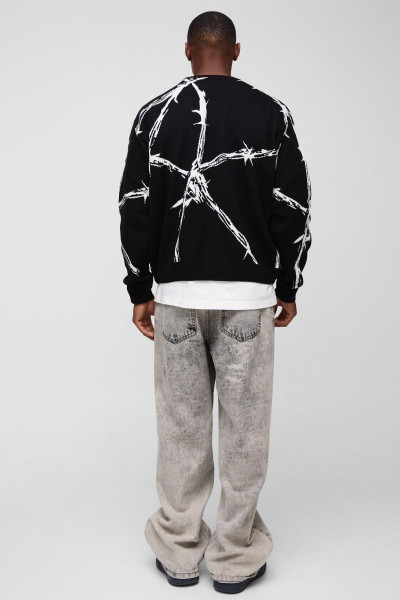 Величезний трикотажний джемпер з колючого дроту