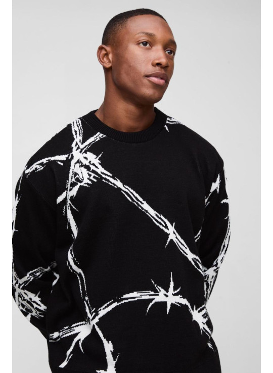 Величезний трикотажний джемпер з колючого дроту