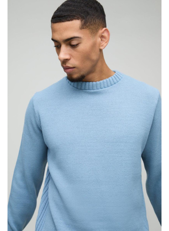 Регулярний придатний ребристий екіпаж з трикотажним джемпером