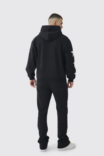 Високий великий спортивний костюм із капюшоном і принтом у позасезонні