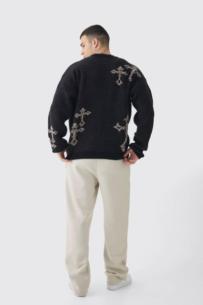 Високий готичний хрест великого розміру, пухнастий трикотаж