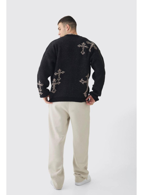 Високий готичний хрест великого розміру, пухнастий трикотаж