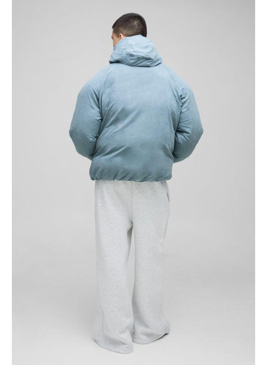 Чоловіче пальто-пуховик з капюшоном, надзвичайне, синього кольору