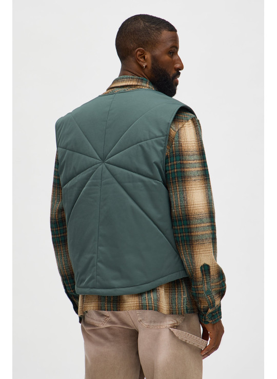 Стьобаний жилет з контрастними вставками