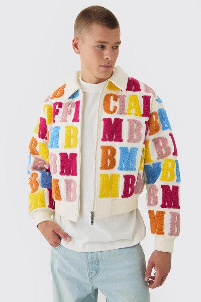 Бокси -бокс -значок для комірів Varsity Jacket в ECRU
