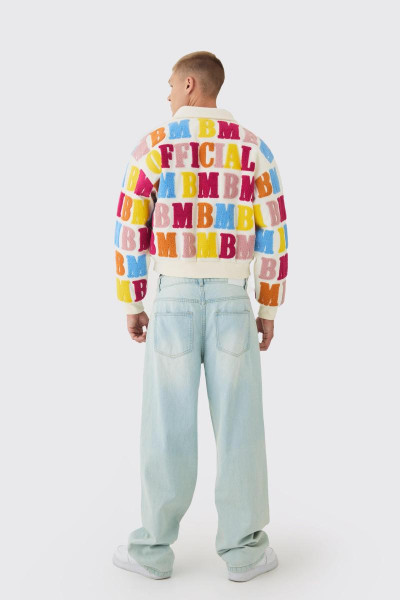 Бокси -бокс -значок для комірів Varsity Jacket в ECRU