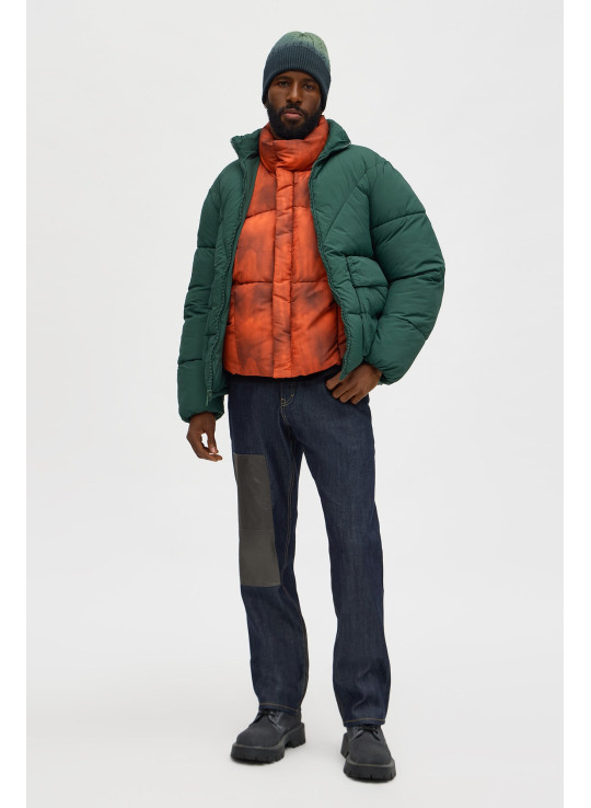 Стьобана куртка-пуфер з кишенями