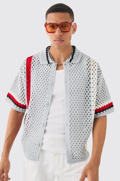 Негабаритна боксерська відкрита в’язана абстрактна сорочка