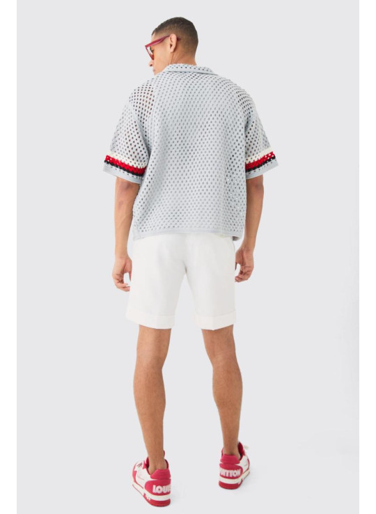 Негабаритна боксерська відкрита в’язана абстрактна сорочка