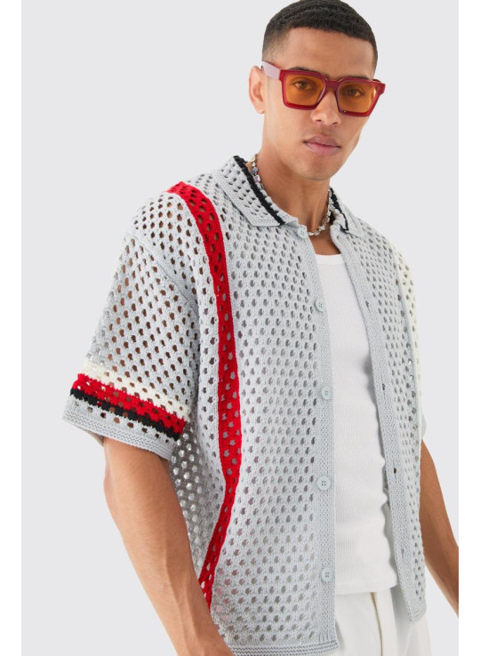 Негабаритна боксерська відкрита в’язана абстрактна сорочка
