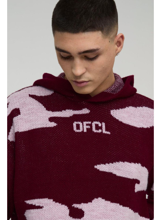 Негабаритний в’язаний балахон з Camo Raw Edge