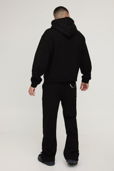 Величезний спортивний костюм із капюшоном і принтом із коштовним ланцюгом