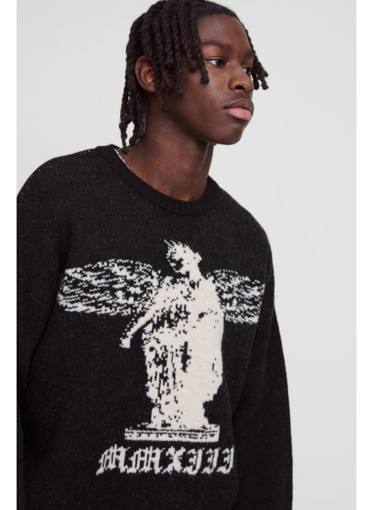 Негабаритна коробка матової готичної графічної трикотажної перемички