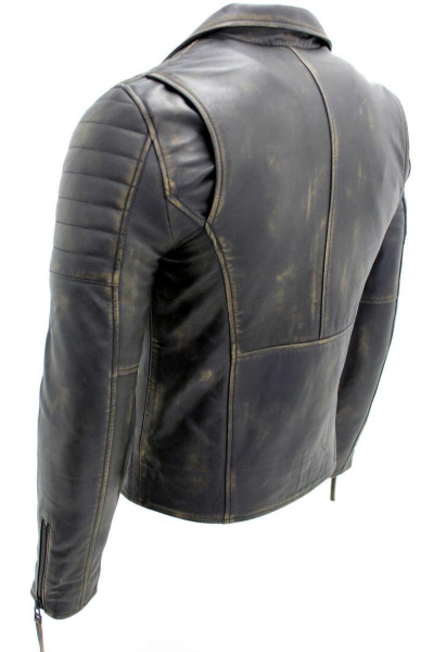 Brando Double Cross Zip Leather Biker Gacket-Casablanca