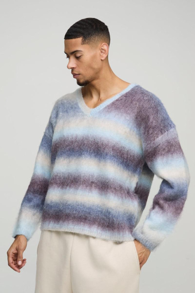 Негабаритна коробка з матовою смугою V на шиї трикотажна перемичка