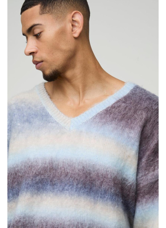 Негабаритна коробка з матовою смугою V на шиї трикотажна перемичка