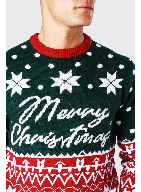 Високий в'язаний джемпер Merry Christmas