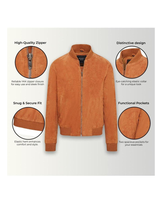 М'яка козяча замша MA -1 Varsity Bomber Jacker - Dalian