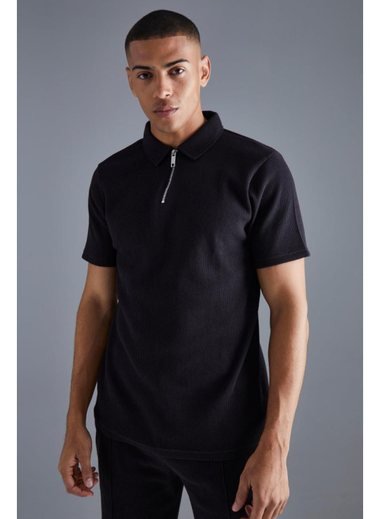 Slim Fit Waffle Polo & Short Set