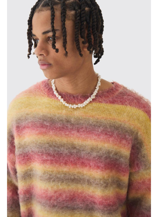 Негабаритна коробка матової смужки в'язала джемпер