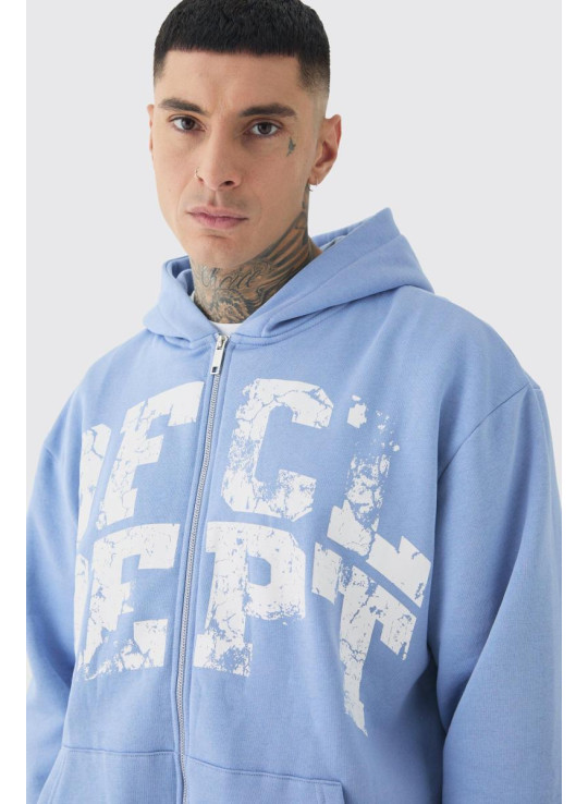 Високий великий спортивний костюм із капюшоном на блискавці OFCL